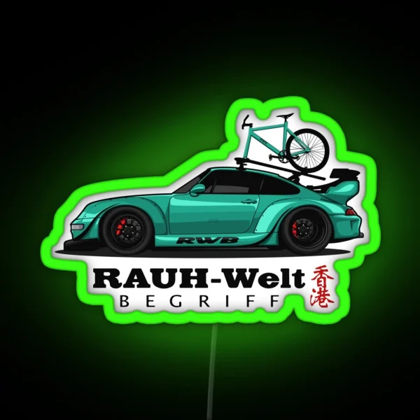 RWB 911 With Bike Roof Tosca RGB Neon Sign