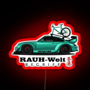 RWB 911 With Bike Roof Tosca RGB Neon Sign