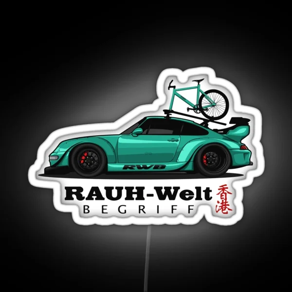 RWB 911 With Bike Roof Tosca RGB Neon Sign