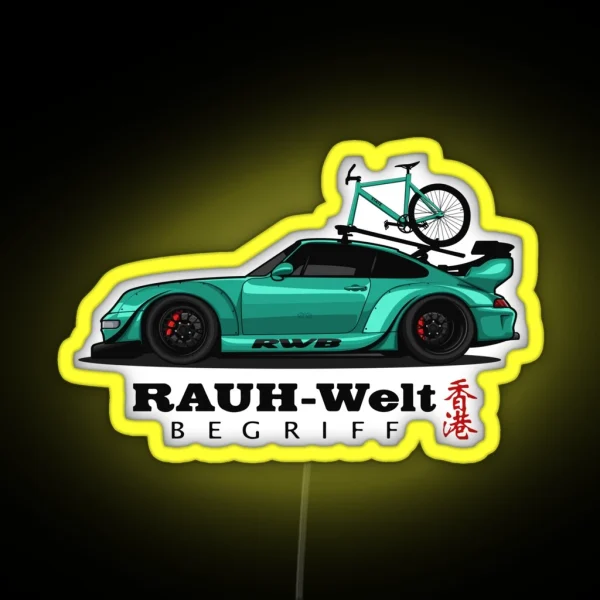 RWB 911 With Bike Roof Tosca RGB Neon Sign