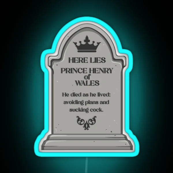RWRB Red White And Royal Blue Here Lies Prince Henry RGB Neon Sign