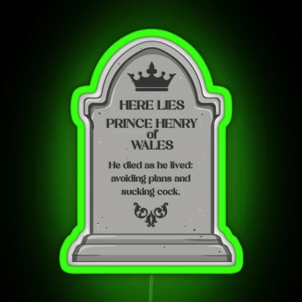 RWRB Red White And Royal Blue Here Lies Prince Henry RGB Neon Sign