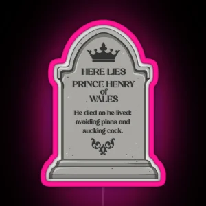 RWRB Red White And Royal Blue Here Lies Prince Henry RGB Neon Sign
