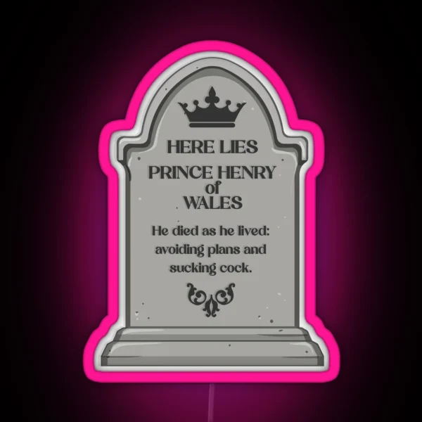 RWRB Red White And Royal Blue Here Lies Prince Henry RGB Neon Sign
