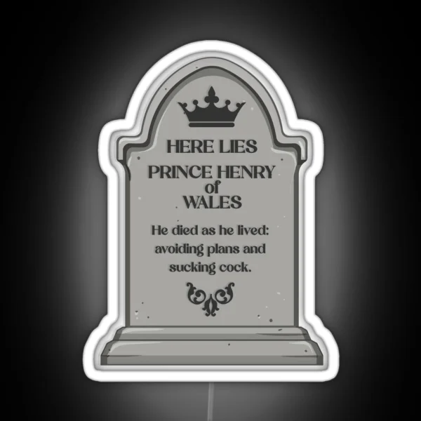 RWRB Red White And Royal Blue Here Lies Prince Henry RGB Neon Sign