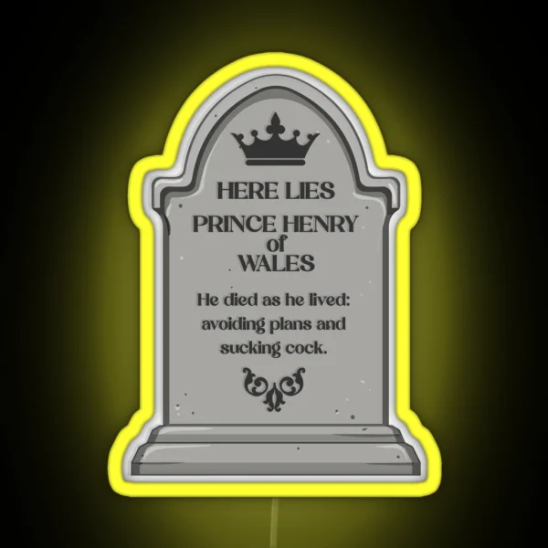 RWRB Red White And Royal Blue Here Lies Prince Henry RGB Neon Sign
