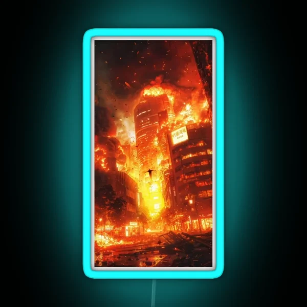 Ryomen Sukuna Shibuya Fire City RGB Neon Sign