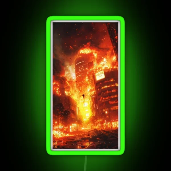 Ryomen Sukuna Shibuya Fire City RGB Neon Sign