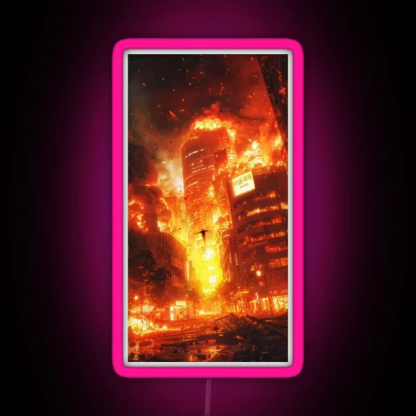 Ryomen Sukuna Shibuya Fire City RGB Neon Sign