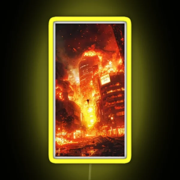 Ryomen Sukuna Shibuya Fire City RGB Neon Sign
