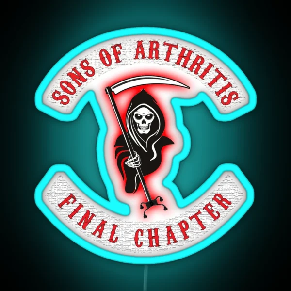 S O A Final Chapter Funny Seniors Biker Theme RGB Neon Sign