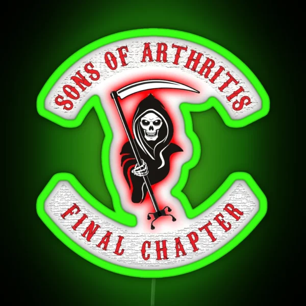 S O A Final Chapter Funny Seniors Biker Theme RGB Neon Sign