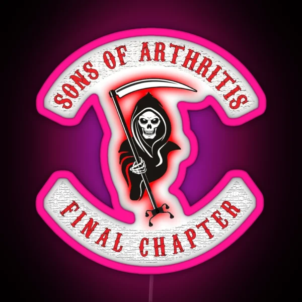 S O A Final Chapter Funny Seniors Biker Theme RGB Neon Sign