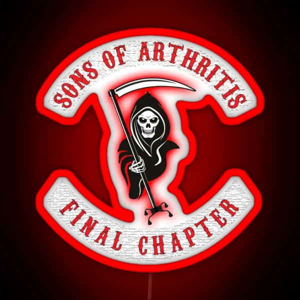 S O A Final Chapter Funny Seniors Biker Theme RGB Neon Sign