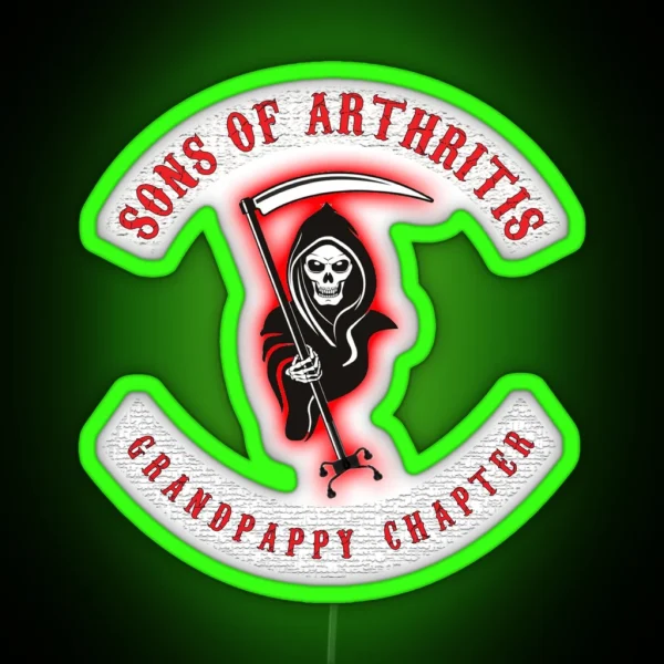S O A Grandpappy Chapter Funny Seniors Biker Theme RGB Neon Sign