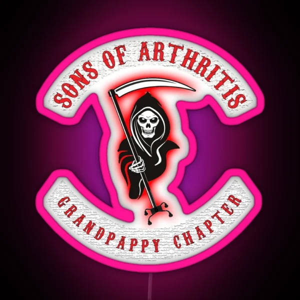 S O A Grandpappy Chapter Funny Seniors Biker Theme RGB Neon Sign