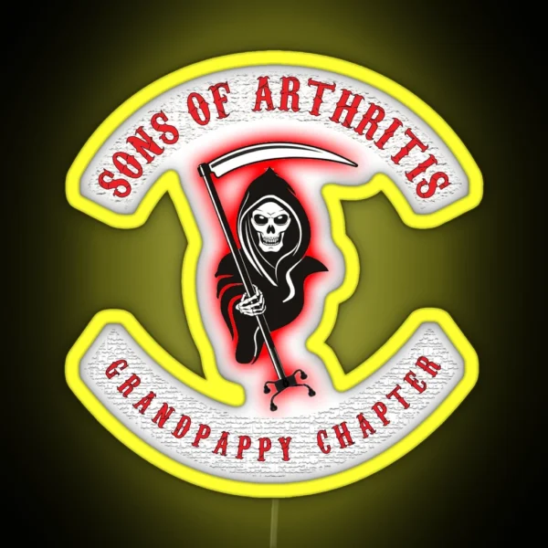 S O A Grandpappy Chapter Funny Seniors Biker Theme RGB Neon Sign