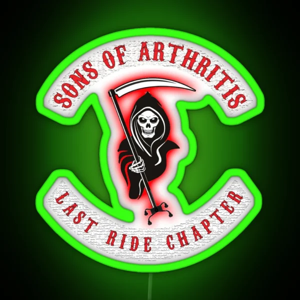 S O A Last Ride Chapter Funny Seniors Biker Theme RGB Neon Sign