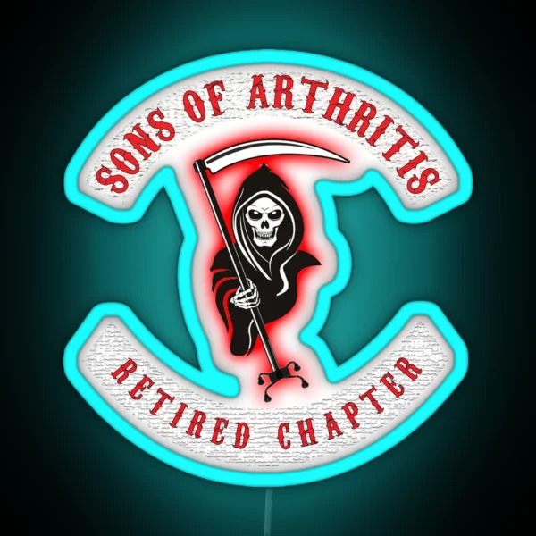 S O A Retired Chapter Funny Seniors Biker Theme RGB Neon Sign