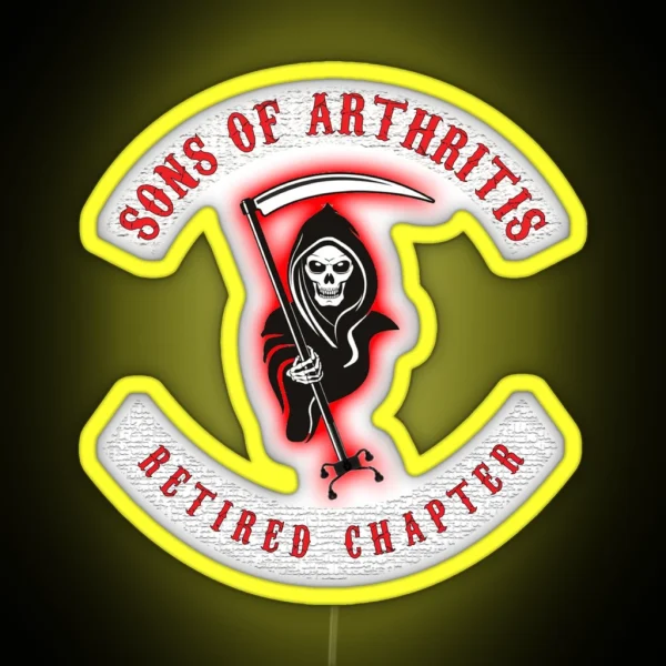 S O A Retired Chapter Funny Seniors Biker Theme RGB Neon Sign
