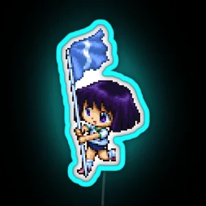 S Saturn Pixelart RGB Neon Sign