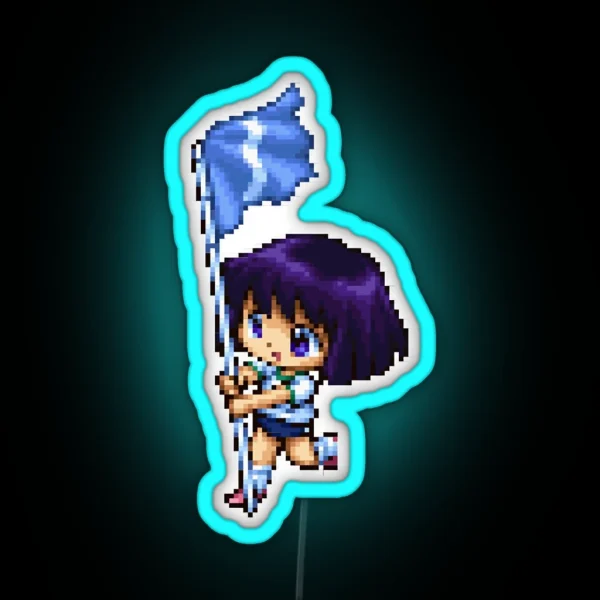 S Saturn Pixelart RGB Neon Sign