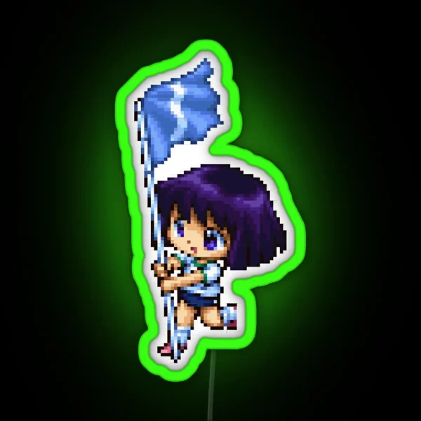 S Saturn Pixelart RGB Neon Sign