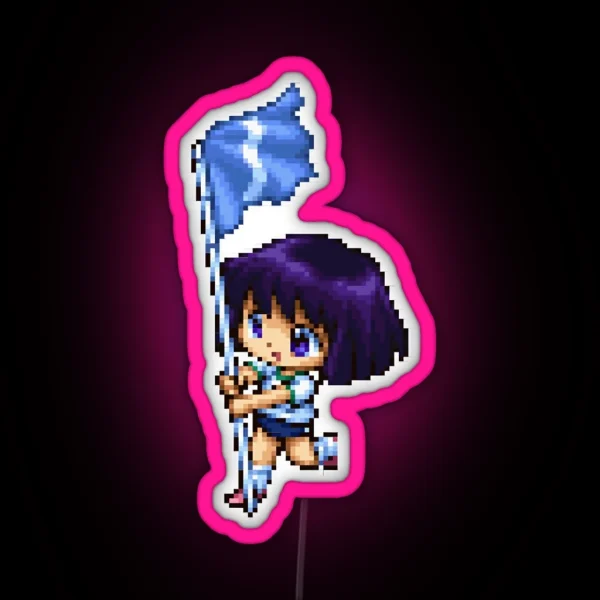 S Saturn Pixelart RGB Neon Sign