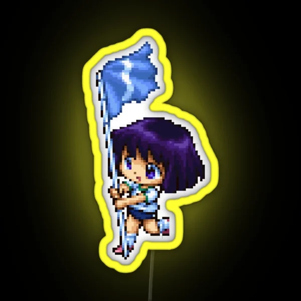 S Saturn Pixelart RGB Neon Sign