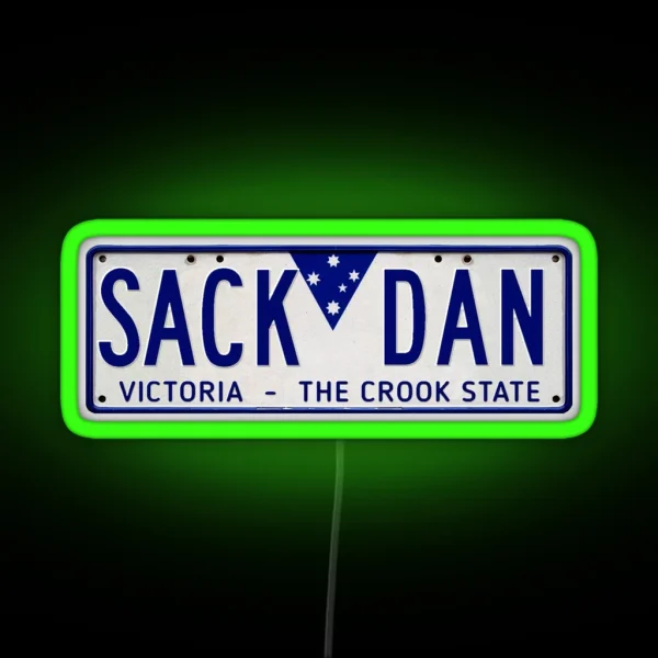 Sack Dan Numberplate RGB Neon Sign