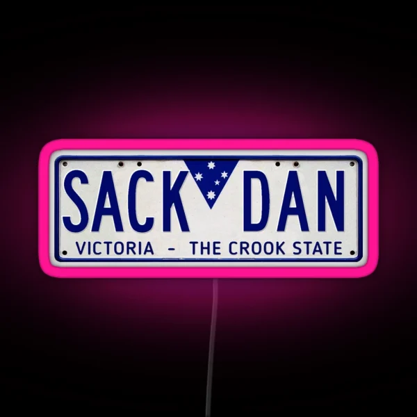 Sack Dan Numberplate RGB Neon Sign
