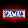 sack dan neon numberplate rgb red sign