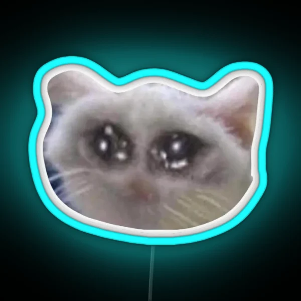 Sad Cat 2 RGB Neon Sign