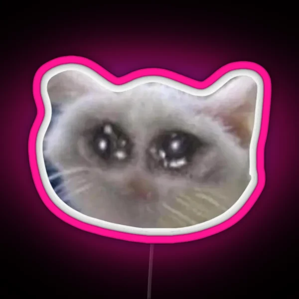 Sad Cat 2 RGB Neon Sign