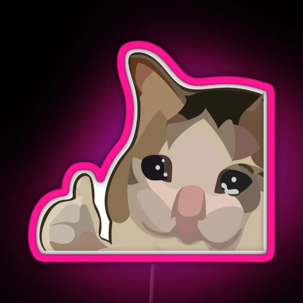 Sad Cat Meme Ok RGB Neon Sign