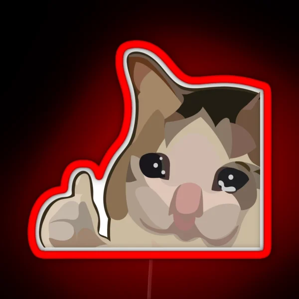 Sad Cat Meme Ok RGB Neon Sign