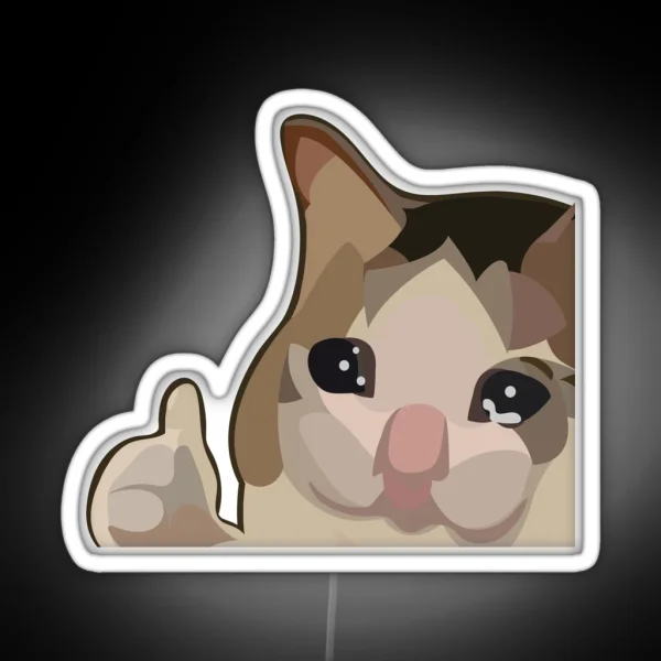 Sad Cat Meme Ok RGB Neon Sign