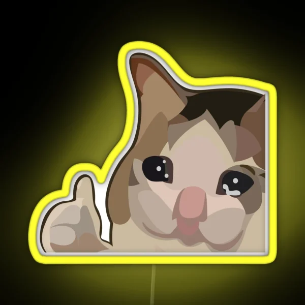 Sad Cat Meme Ok RGB Neon Sign