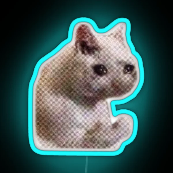 Sad Cat Meme RGB Neon Sign