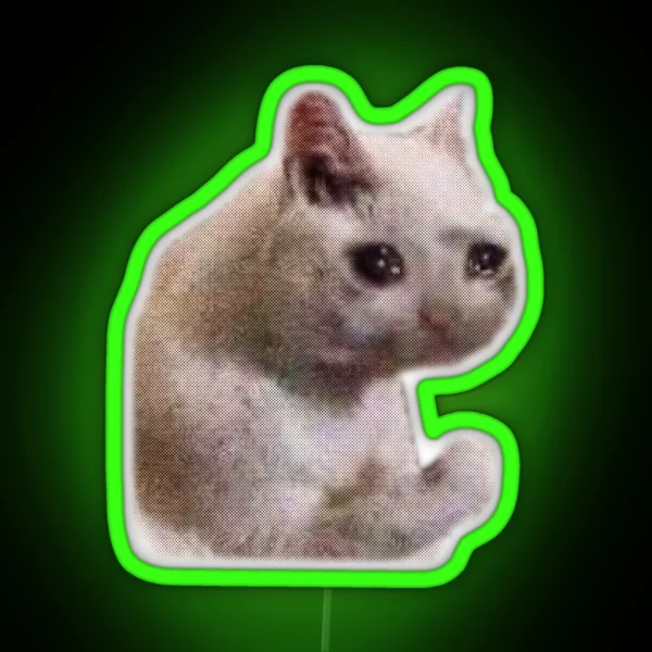 Sad Cat Meme RGB Neon Sign