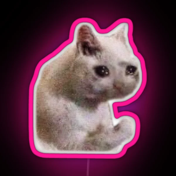 Sad Cat Meme RGB Neon Sign