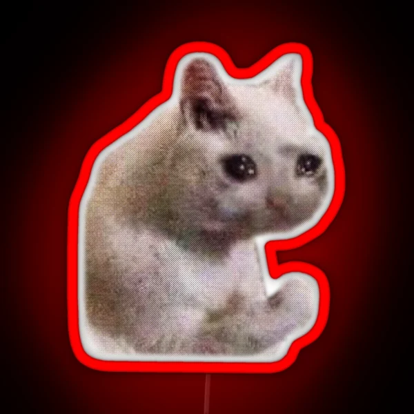 Sad Cat Meme RGB Neon Sign