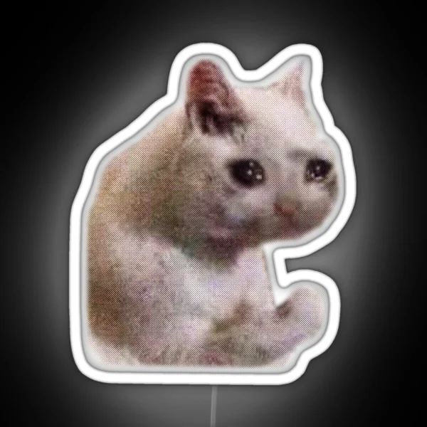 Sad Cat Meme RGB Neon Sign