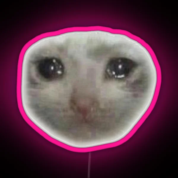 SAD CAT MEME RGB Neon Sign