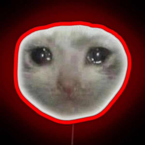 SAD CAT MEME RGB Neon Sign