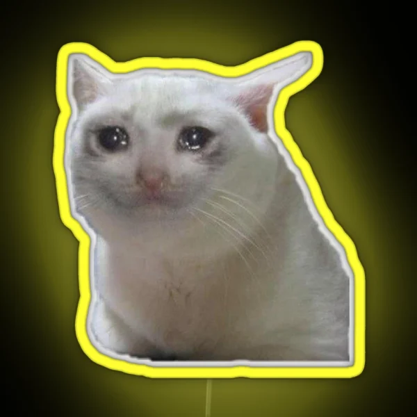Sad Cat Meme RGB Neon Sign