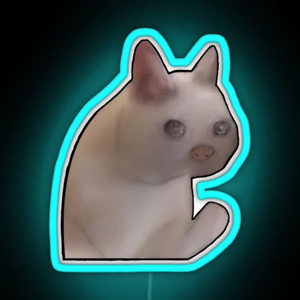 Sad Cat Meme RGB Neon Sign