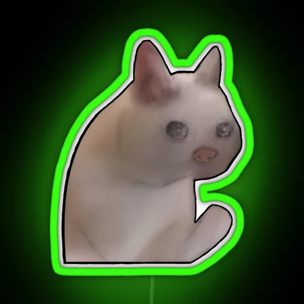 Sad Cat Meme RGB Neon Sign
