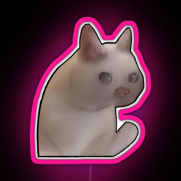 Sad Cat Meme RGB Neon Sign