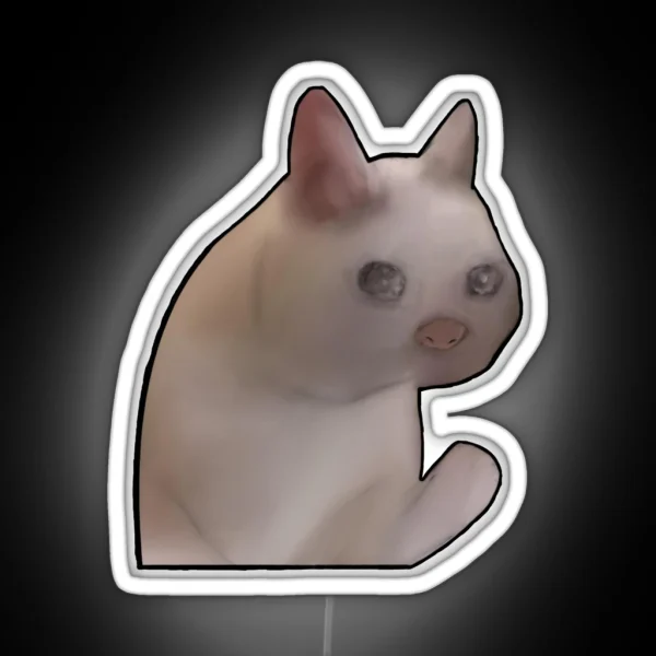 Sad Cat Meme RGB Neon Sign